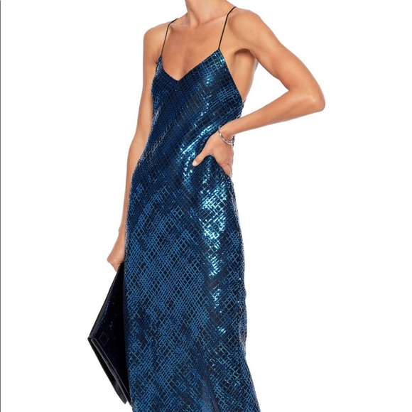 Michelle Mason Dresses & Skirts - Michelle Mason Open-Back Sequined Tulle Slip Dress